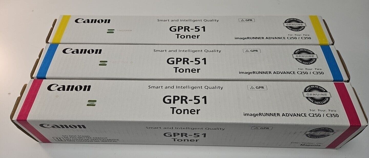 Set Of 3 Canon GPR-51 Toner Cartridge Set Cyan/Magenta/Yellow  Brand New  Sealed