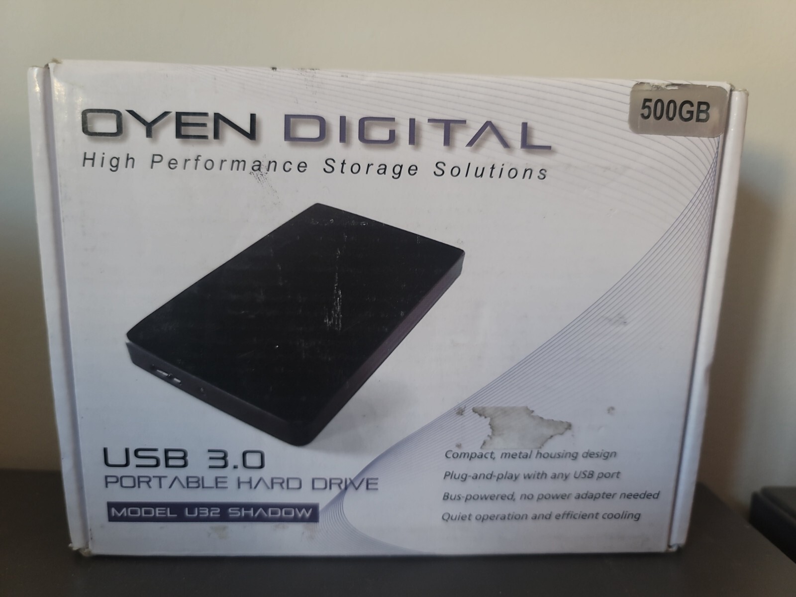Oyen Digital U32 Digital Shadow External USB 3.0 Portable HDD Drive 500GB