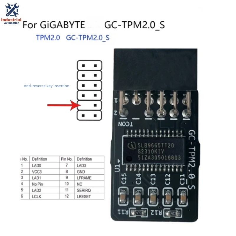 GIGABYTE GC-TPM2.0_S 2.0 TPM Module (12 Pin 12-1) LPC TPM 2.0 Trusted Platform