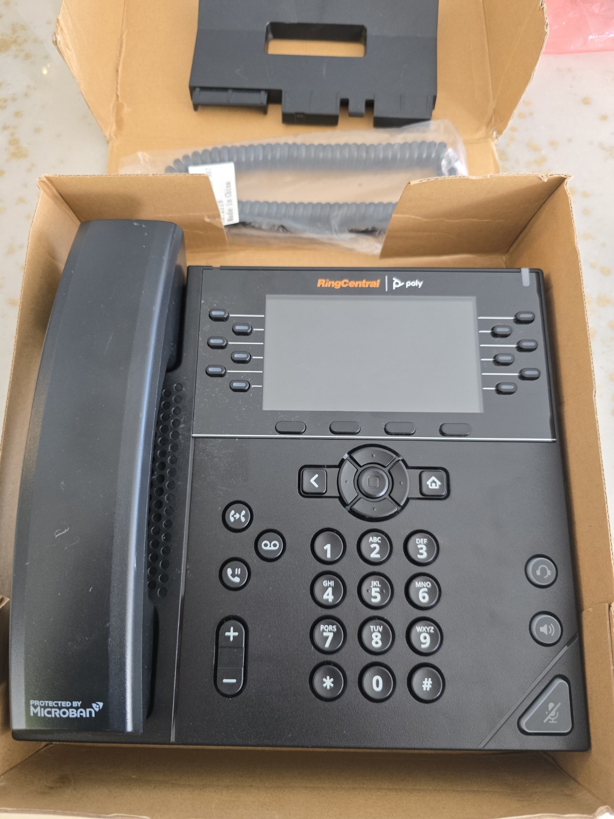 Used Polycom VVX 450 Ring Central IP Phone w/ Power Supply 2201-48840-107