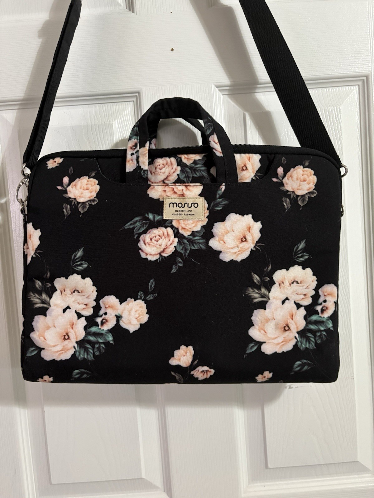 MOSISO Floral Laptop Shoulder Bag Compatible Laptops And Tablets Up To 16in