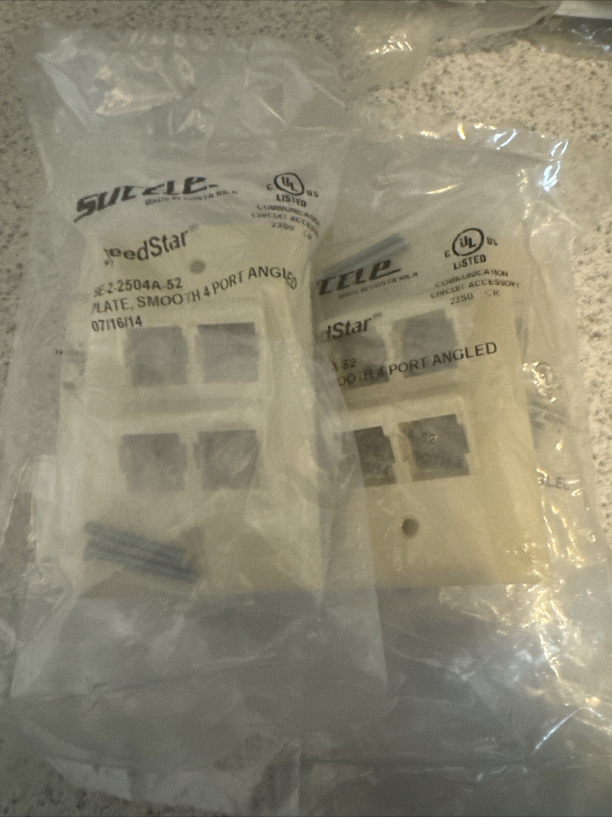Suttle 4 Port RJ45 Keystone Wall Plate Lot Of 20 White/Ivory