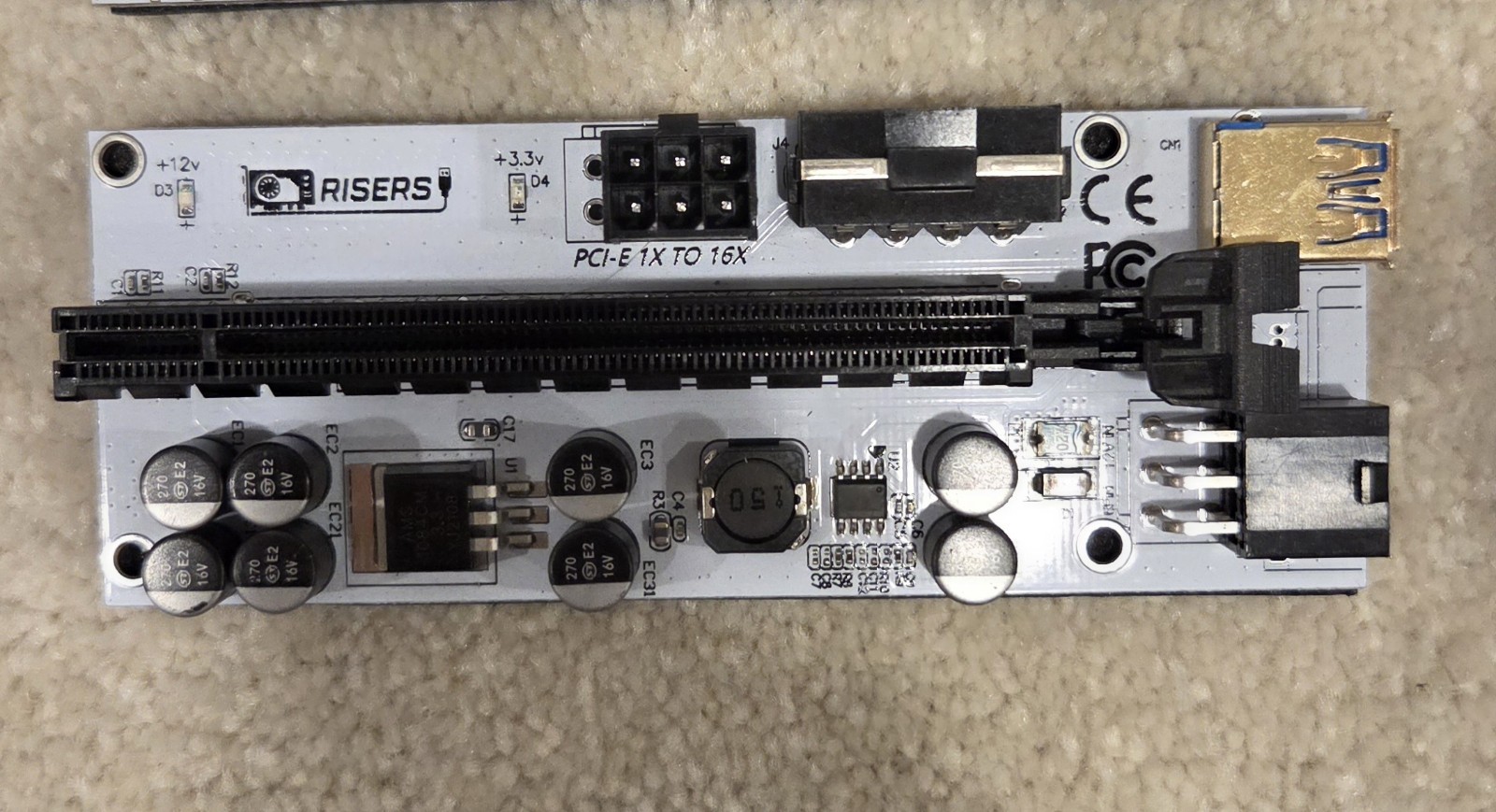 GPURisers – 8 Capacitor – 6 Pack PCI-E Risers
