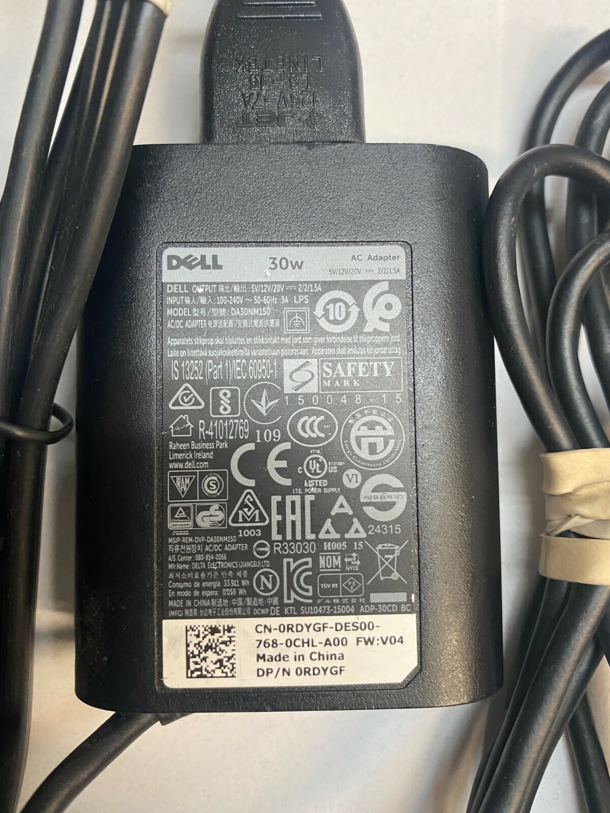 Genuine Original Dell 30W USB Type C AC Adapter
