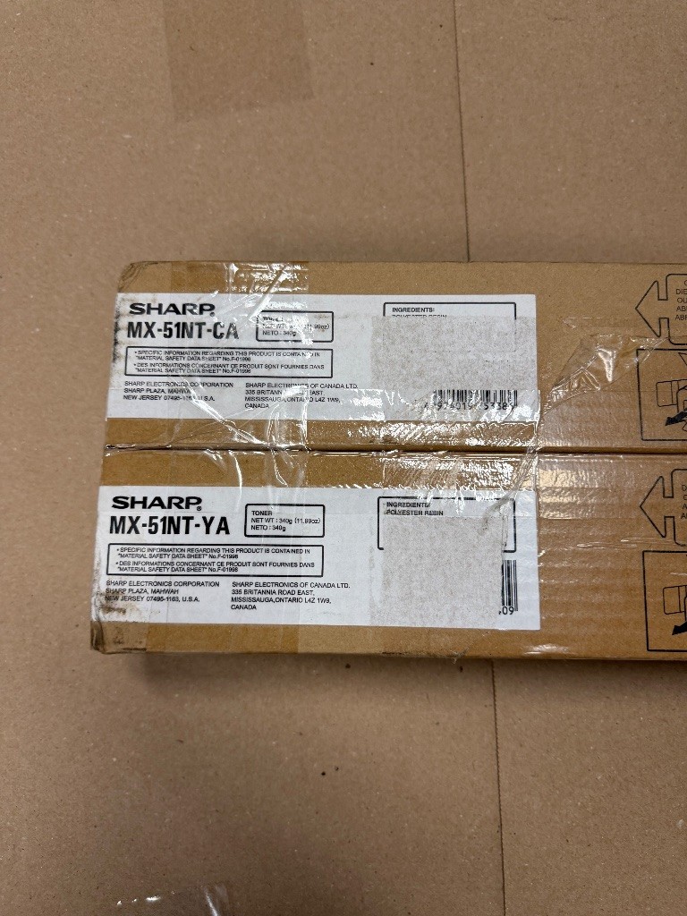 Sharp MX-51NT-CA Cyan & MX-51NT-YA Yellow Toner Cartridge Genuine OEM Lot of 2