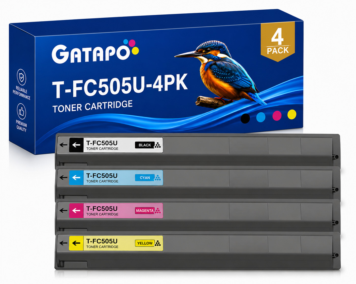 4 Pack T-FC50U Toner Cartridge Set CMYK for E-Studio 2555C 3055C 3555C 4555C