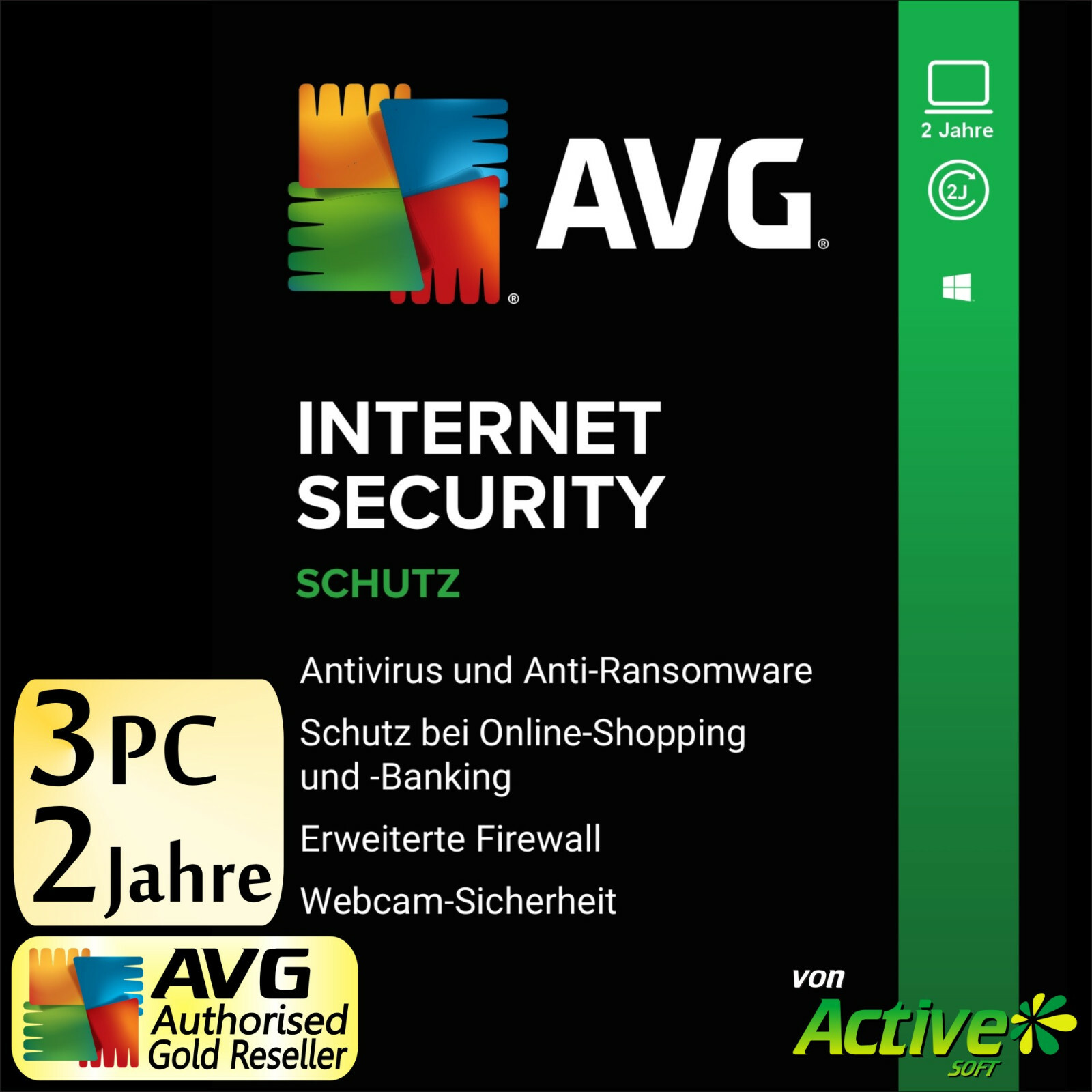AVG Internet Security 2026 3 PC 2 Year | Inc. Antivirus | UE DE License 2027