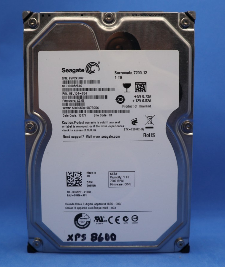 Seagate Barracuda 7200.12 1 TB 3.5" Hard Drive ST31000524AS Wiped/Tested Working