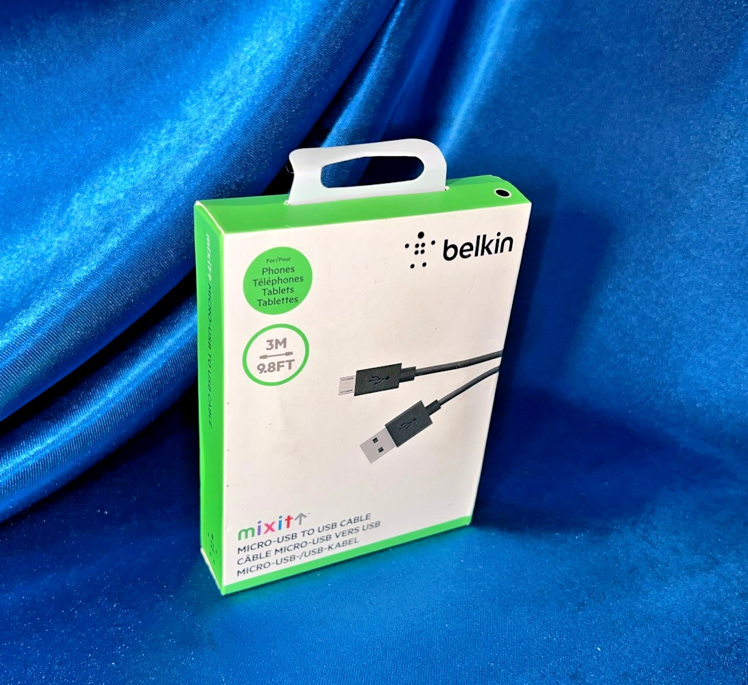 Belkin 9.8FT MIXIT Micro-USB to USB 2.0 Data Transfer Cable - F2CU012bt3M-BLK