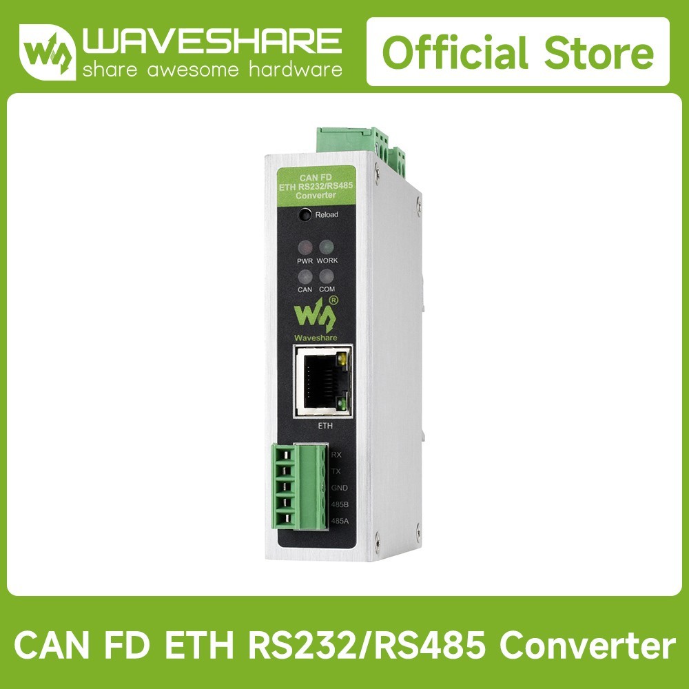 Waveshare CAN FD Protocol Converter CAN FD To ETH/RS232/RS485 Bidirectional Data