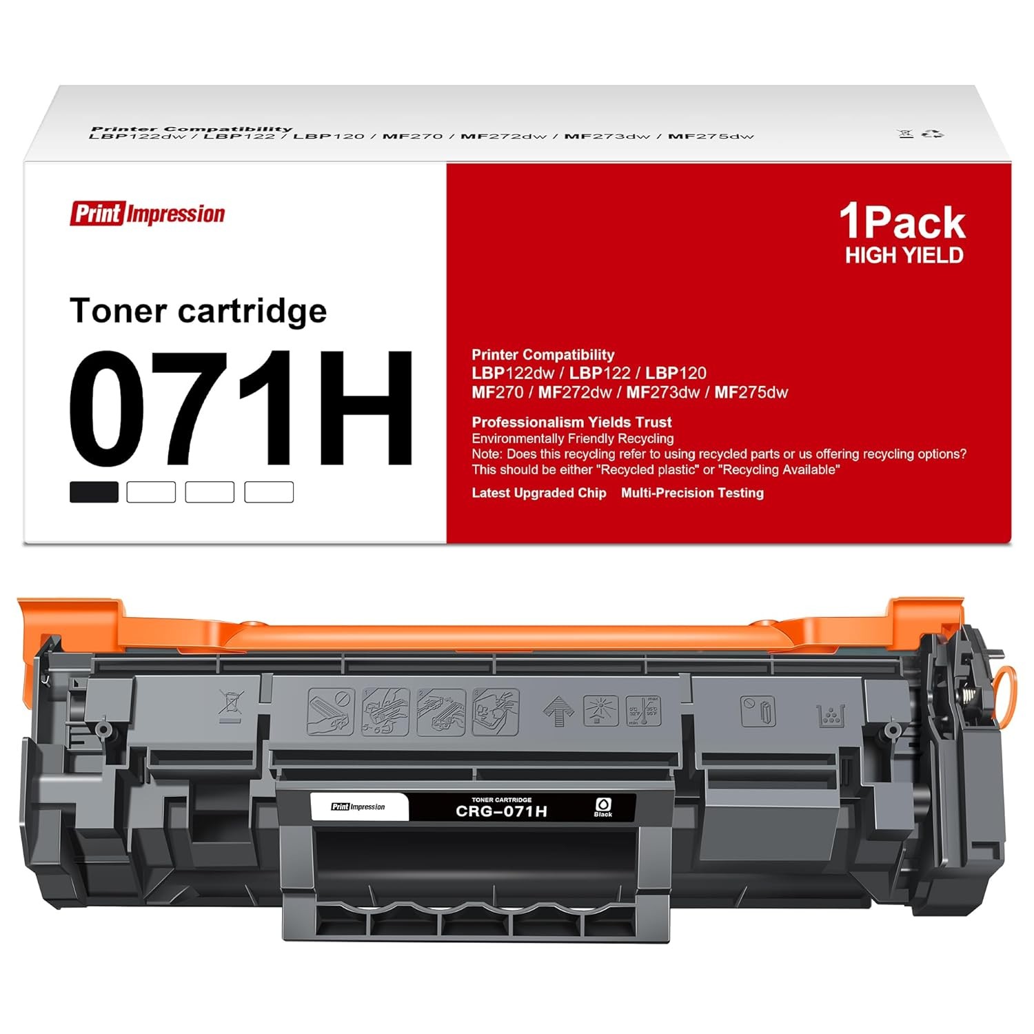 071H CRG071H High Capacity Toner Cartridge Replacement for Canon 071 Black Toner