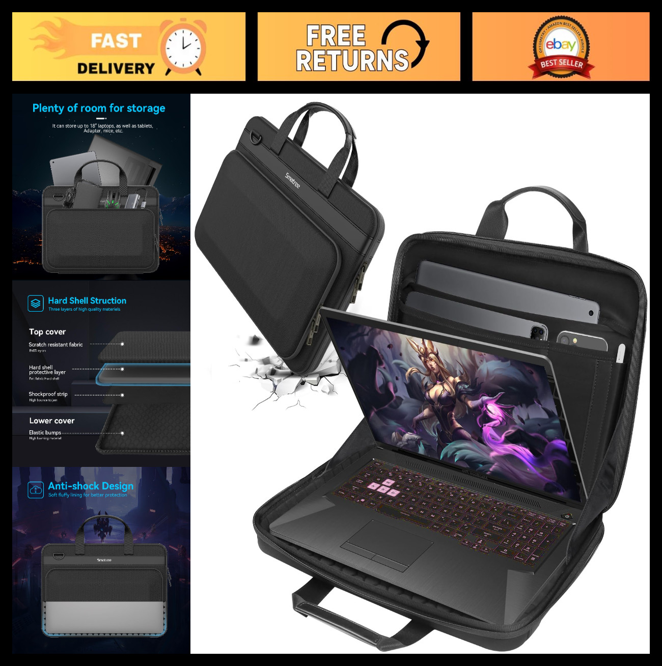 Heavy Duty Hard Case for 18" ASUS ROG Strix Scar 2024/2025 - Durable Protection