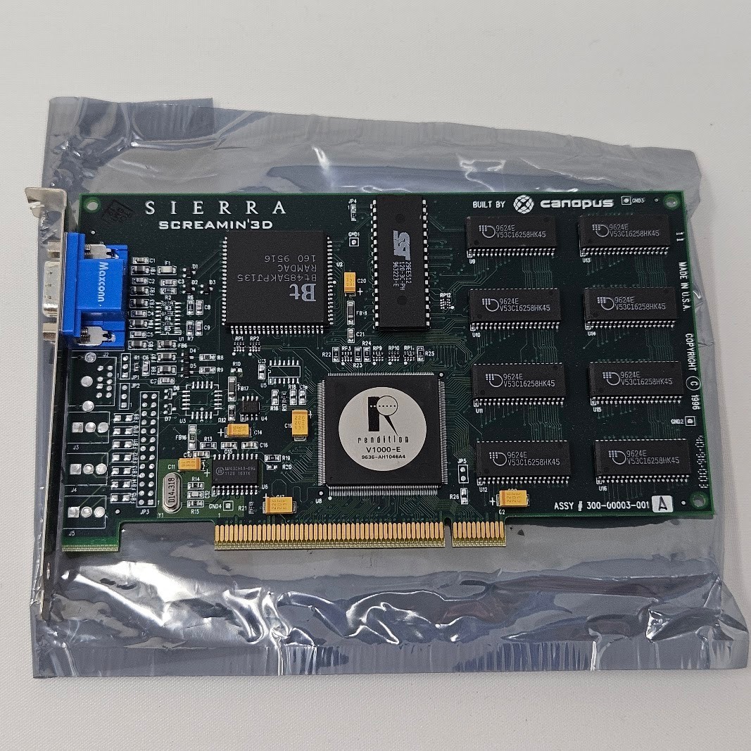 VTG 1996 Sierra Screamin 3D PCI 4MB Rendition Verite V1000 Canopus Video Card