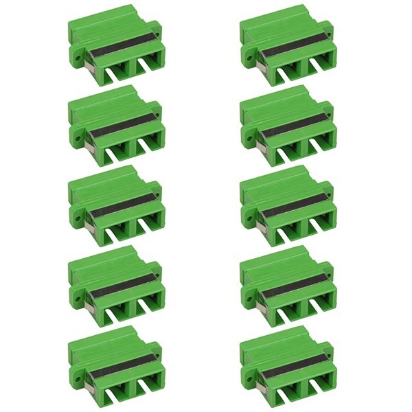 10 Pcs SC APC to SC APC Coupler Single Mode Duplex Fiber Optic Adapter Connector