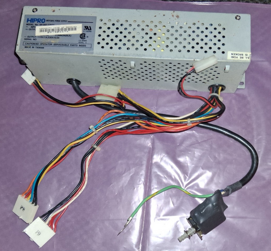 HIPRO HP-060 60W AT Power Supply PSU P8 P9 MOLEX AUX Floppy HD connectors Rare