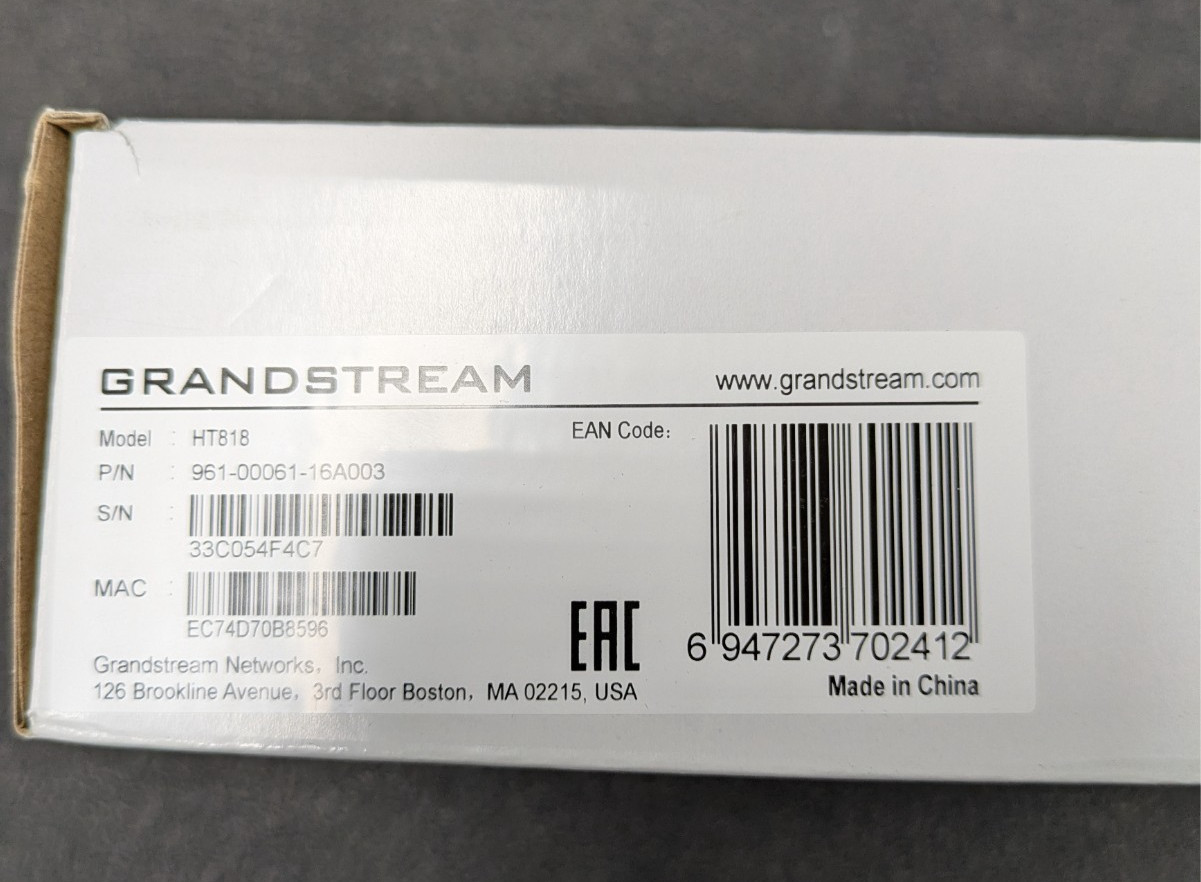 Grandstream Networks HT818 VoIP Telephone Adapter