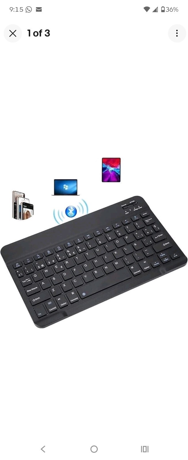Ultra-Slim Bluetooth Keyboard Portable Mini Wireless Keyboard Rechargeable NEW