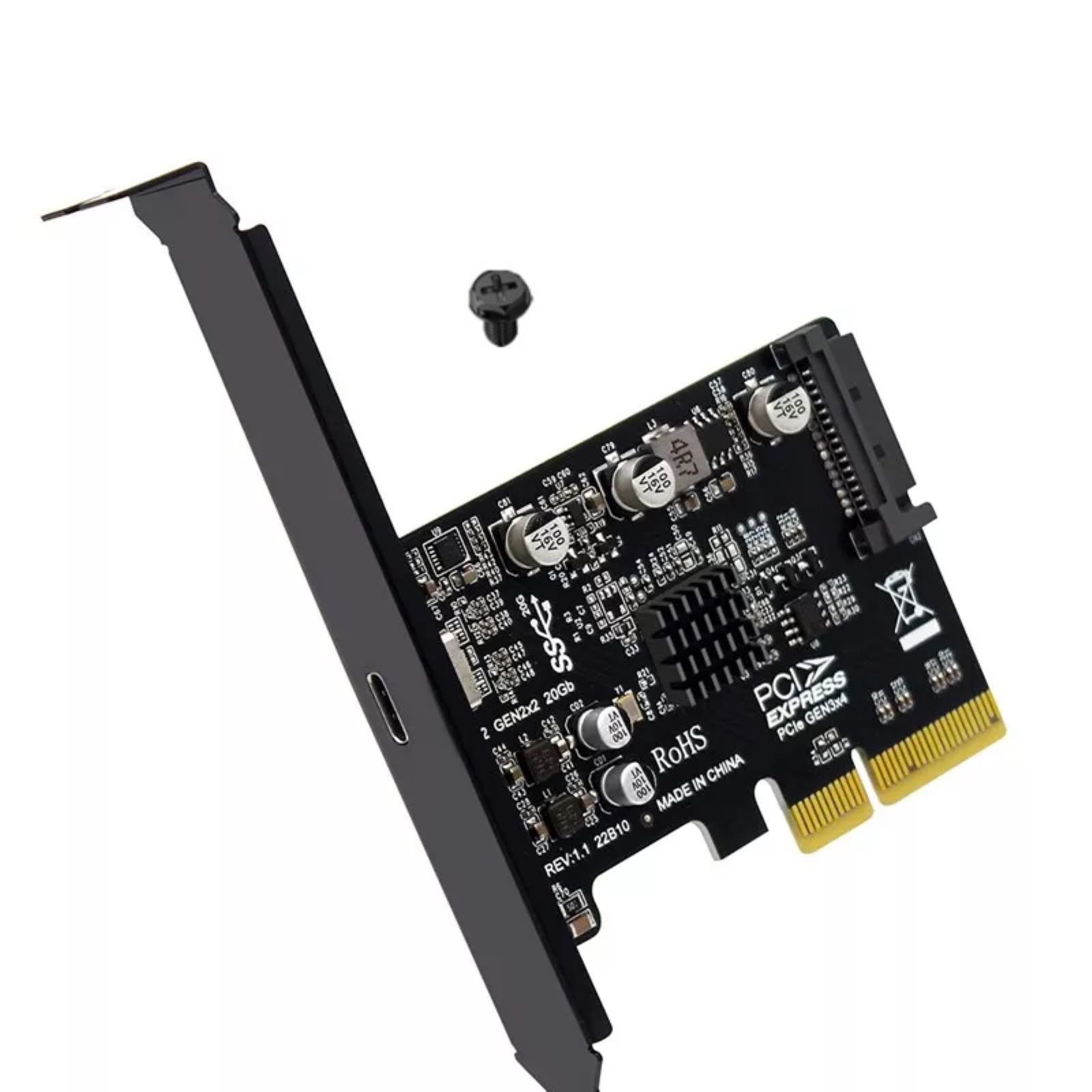 1 PC PCIE to Type-C USB 3.2 Gen Expansion Card ASM3242 Computer Accessories