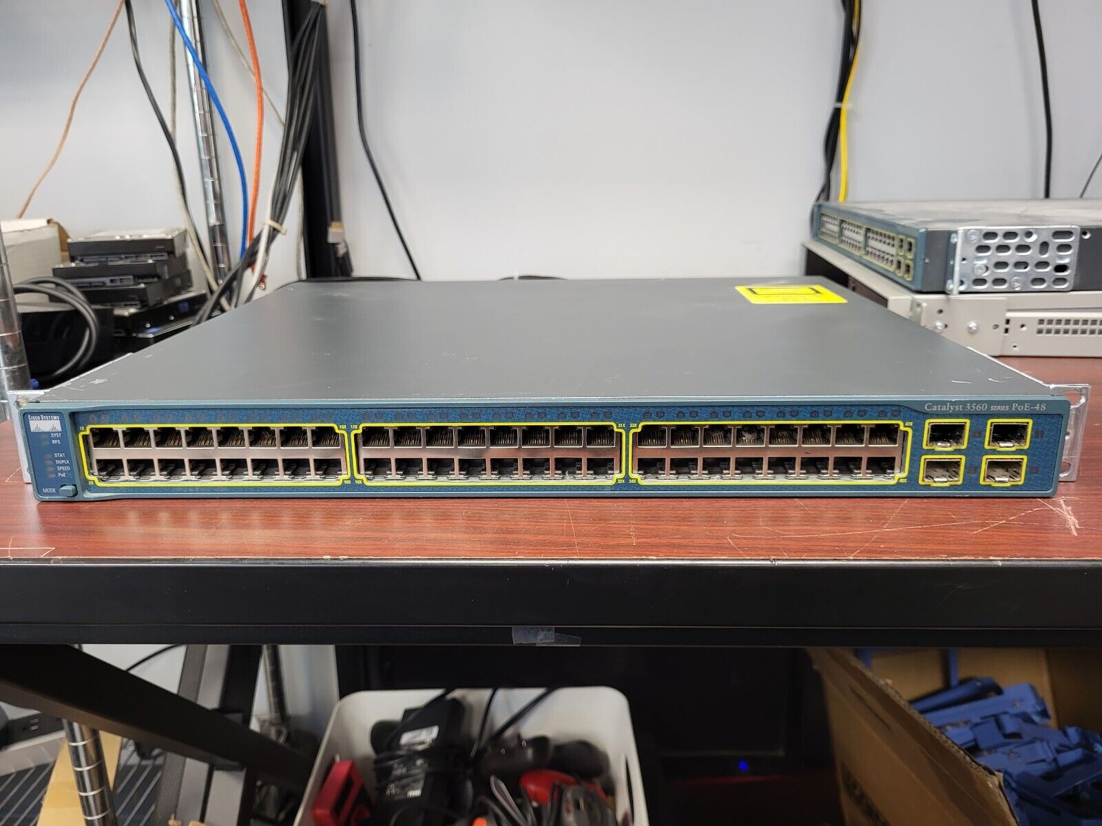 Cisco WS-C3560-48PS-S 48 Port Gigabit Switch Tested, Reset and Working #73