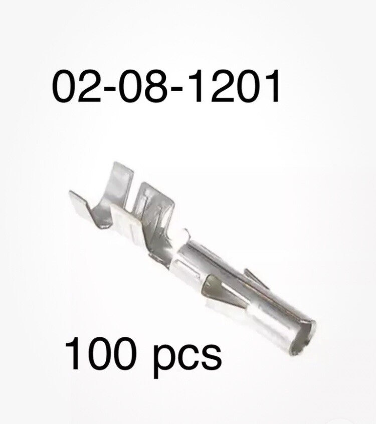 100 Pcs Pin Female Molex Connector Pins 02-08-1201, Series 8980, 0.0825"