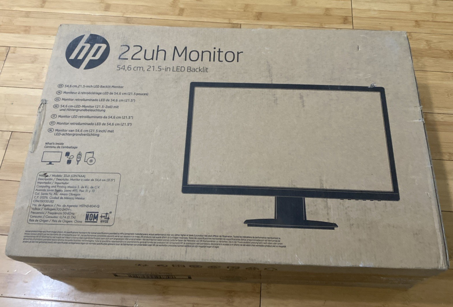 HP 21.5in. LED Backlit LCD Monitor (22 uh Model) - Black - New In Sealed Box
