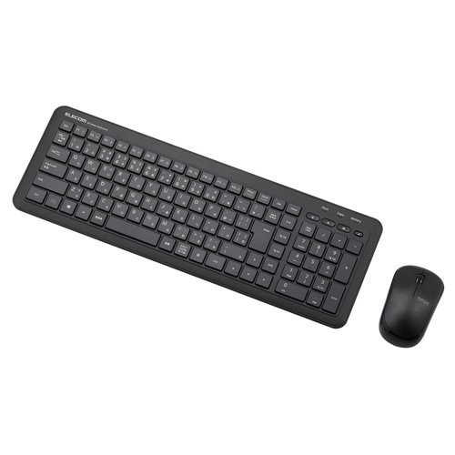 Elecom Wireless Compact Keyboard Silent Type Membrane Type with Mouse Black
