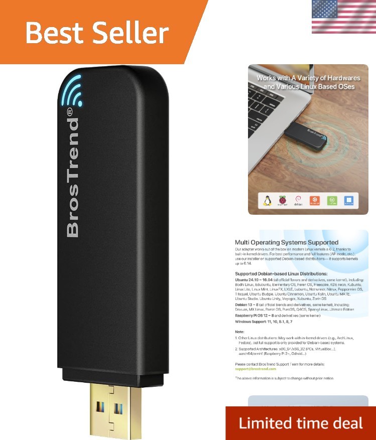 High-Speed Linux USB WiFi Adapter AC1200 - Perfect for Streaming & Gaming