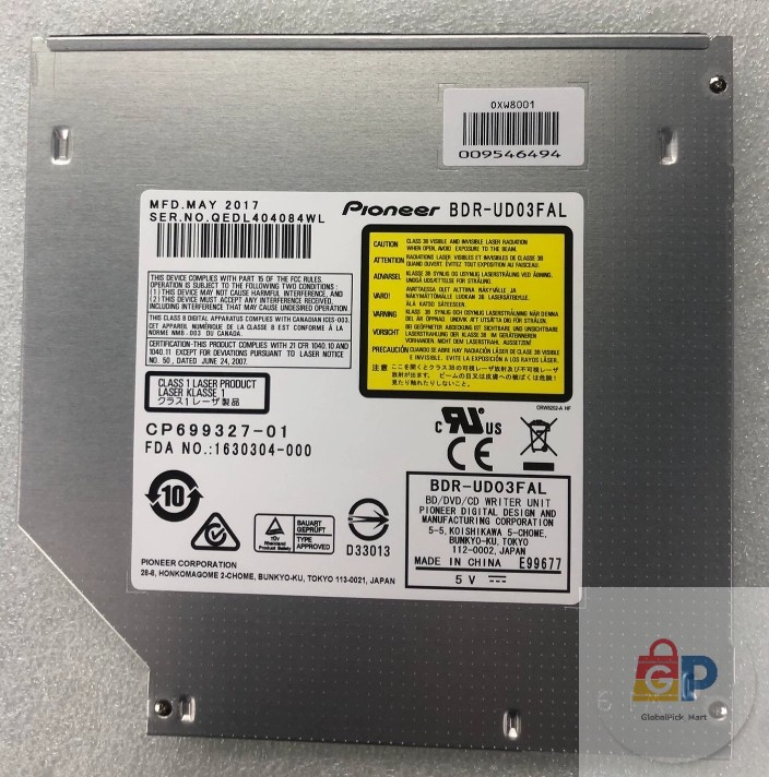 BDR-UD03FAL Internal Bluray Burner 9.5mm SATA Laptop Drive BDXL 100GB DVD Writer
