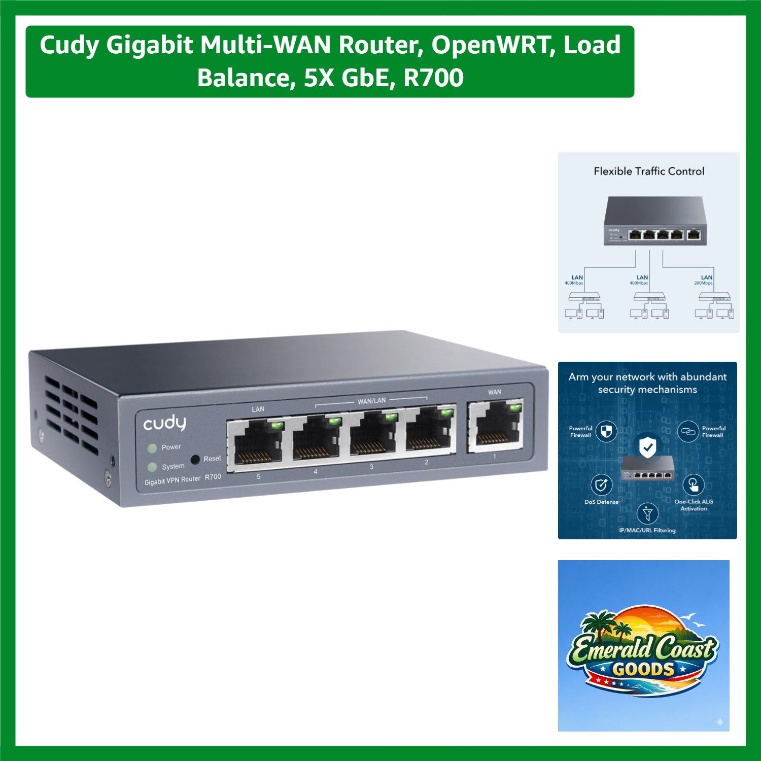 OpenWRT-Ready Gigabit Multi-WAN Router with 5 GbE Ports for Ultimate Performance