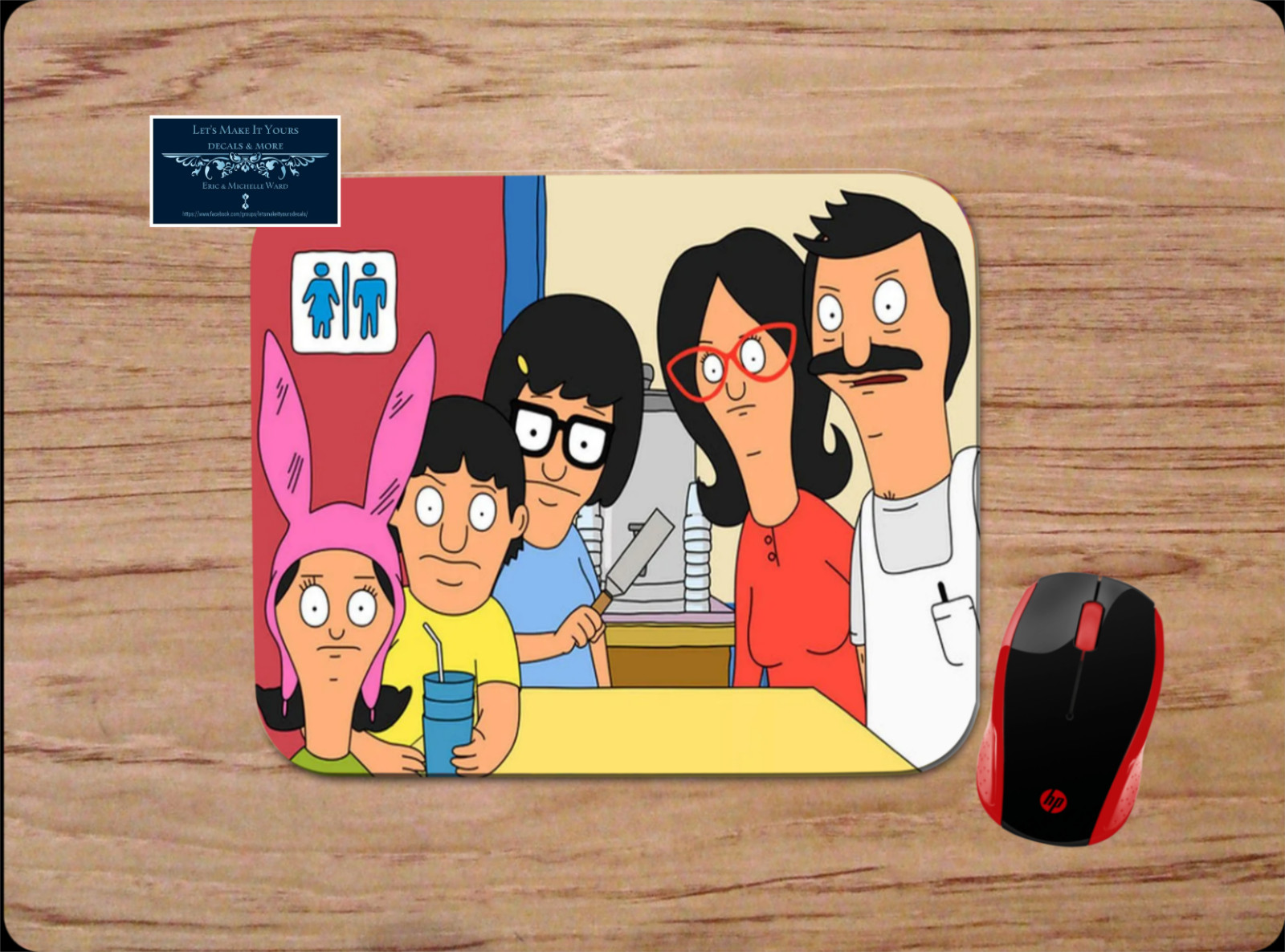 BOB'S BURGERS DESIGN1 CUSTOM NON-SLIP MOUSE PAD MAT HOME OFFICE SCHOOL FUNNY