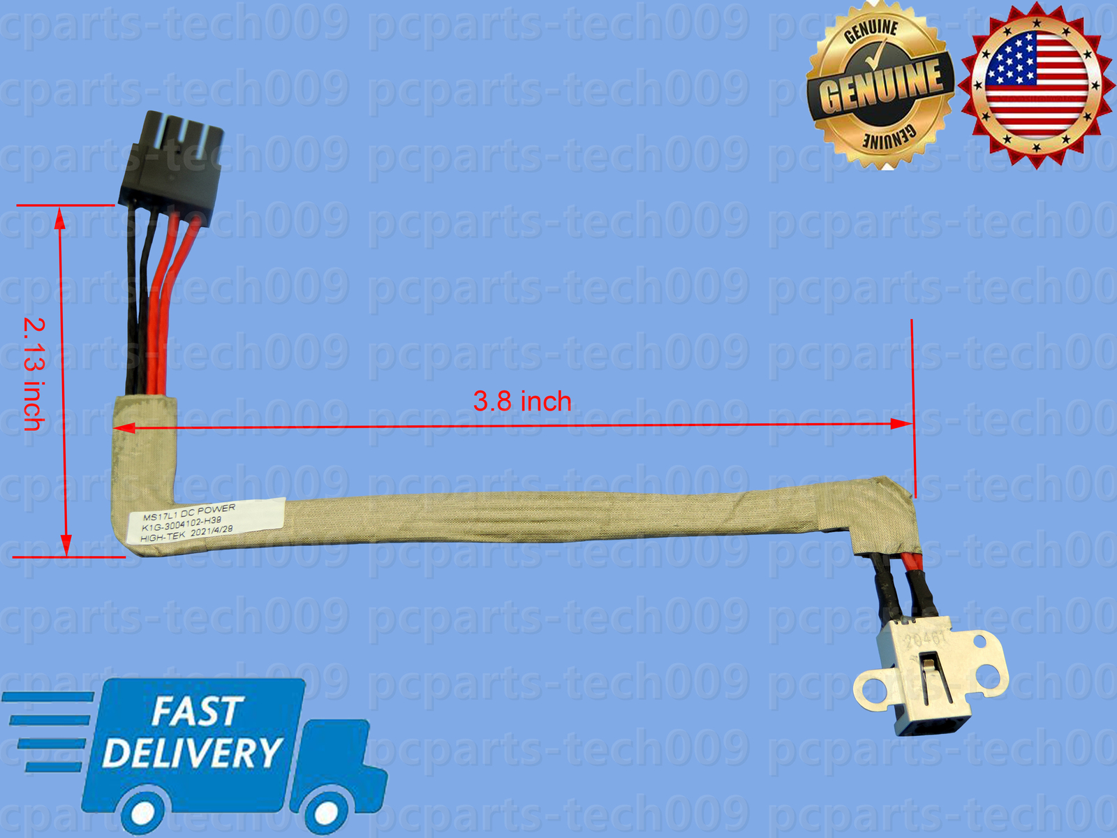 Genuine For MSI Katana GF76 MS-17L1 MS-17L2 DC IN Power Jack Cable Charging Port