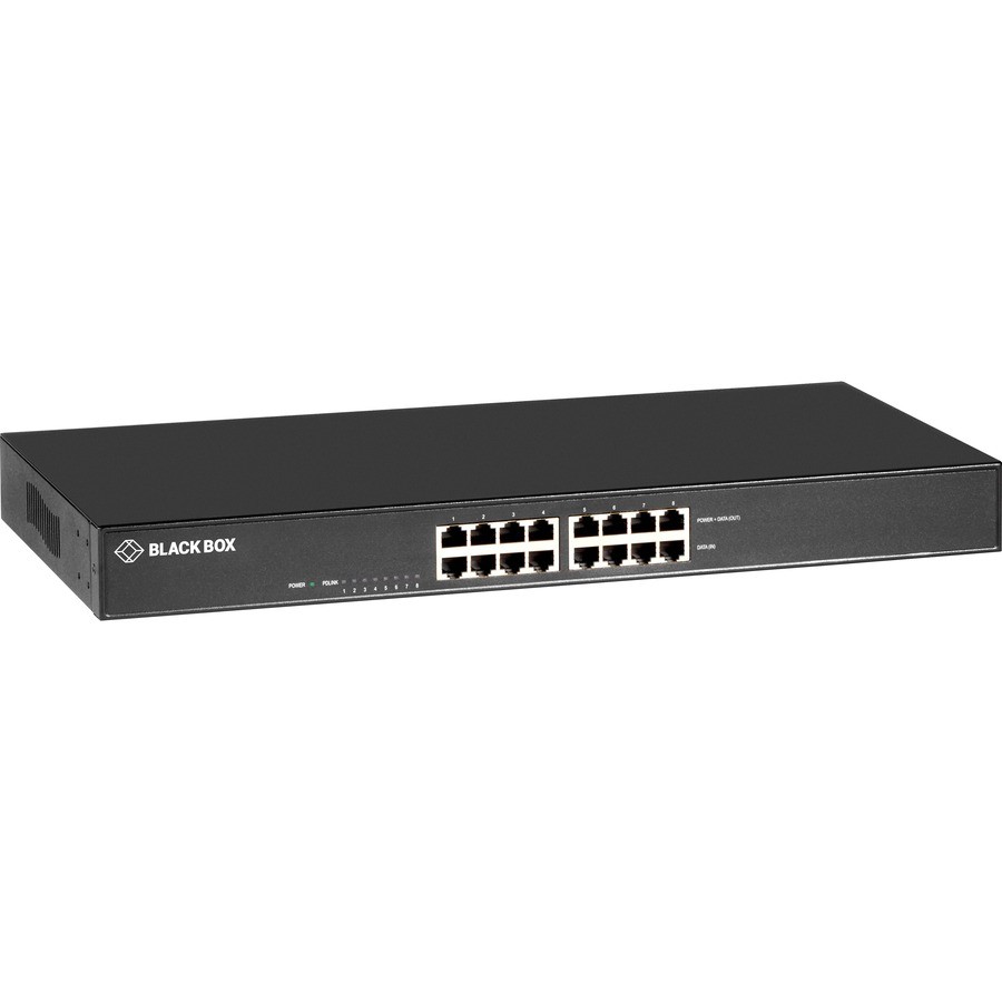 Black Box 8 Port 10/100/1000BASE-T RJ45 POE+ Gigabit Ethernet Injector - 802.3at