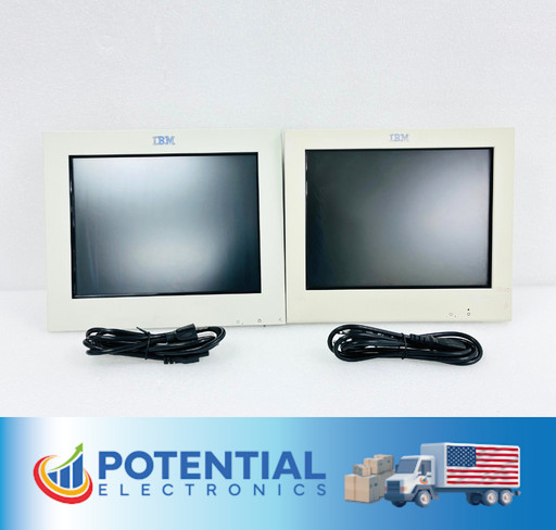 LOT OF 2 IBM 4820 & 21W 12" LCD Display NO AC Power ADAPTER  🚚
