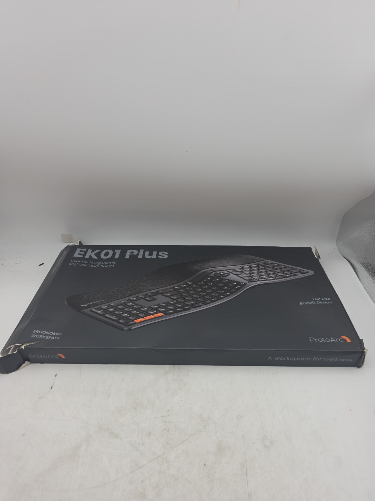 ProtoArc Backlit Bluetooth Ergonomic Keyboard, EK01 Plus Full Size