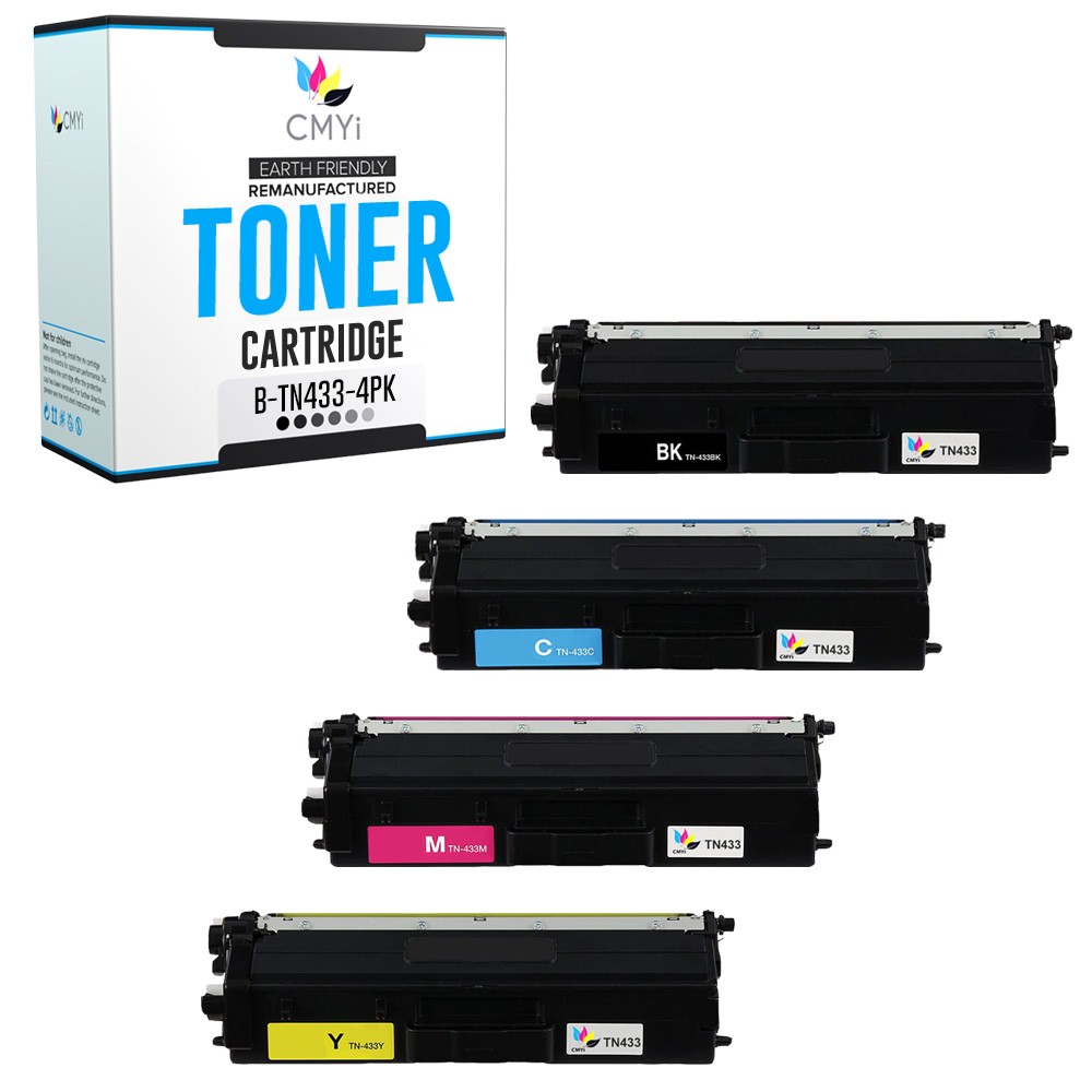 4-Pack Compatible CMYi TN433 Toner fits Brother HL-L8360CDWT L9310CDW L8260CDW