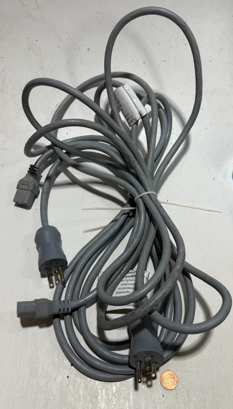 (Lot Of 2) 12FT 18AWG Medical Power Cords NEMA 5-15P To IEC320 C13