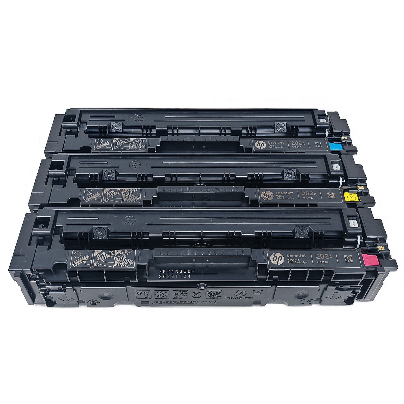 3x Genuine HP 202A CF501A-CF503A Toner For HP LaserJet Pro M254dw M280nw M281fdw