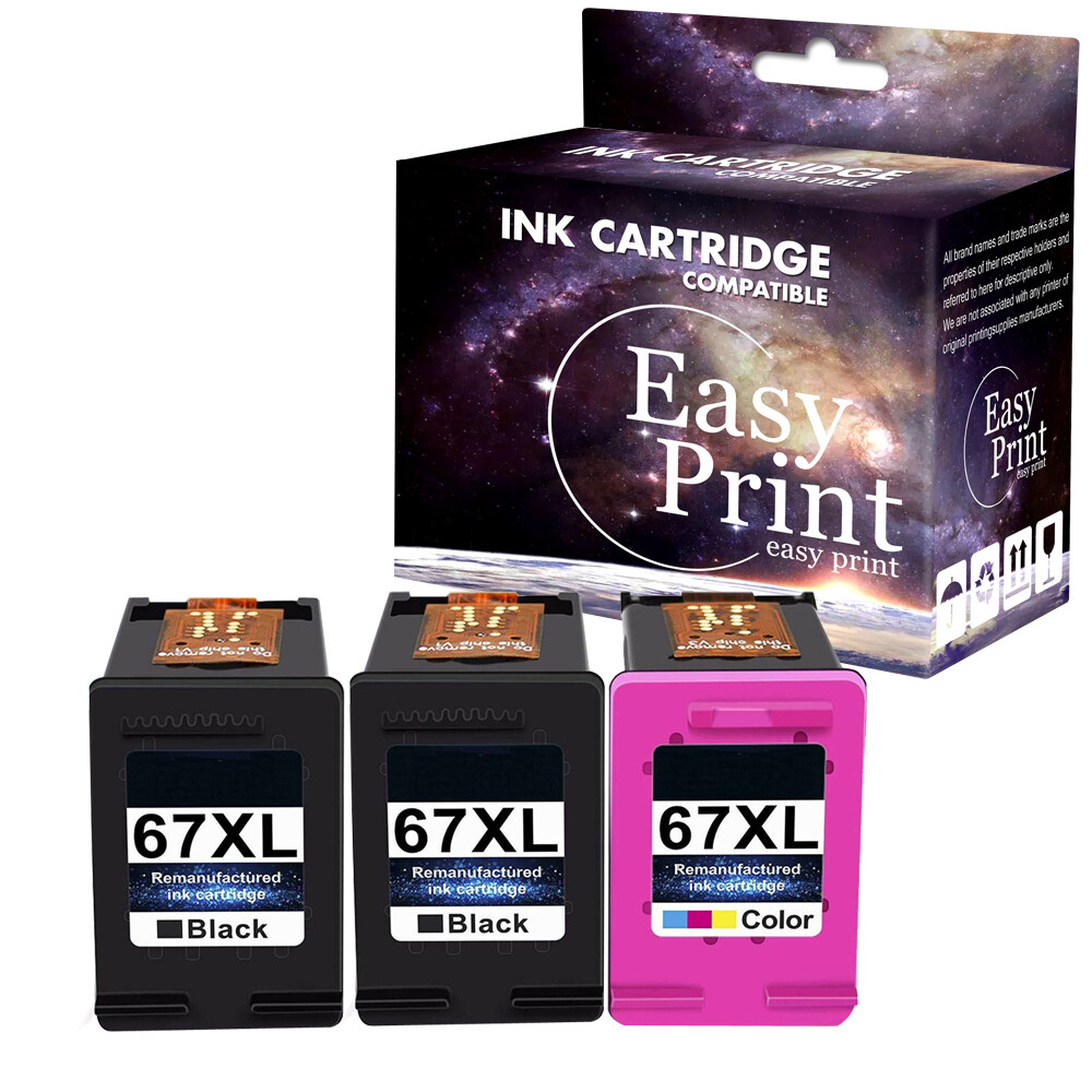 Remanufactured 3PK 67XL Ink replace for HP ENVY Pro 6455 6458
