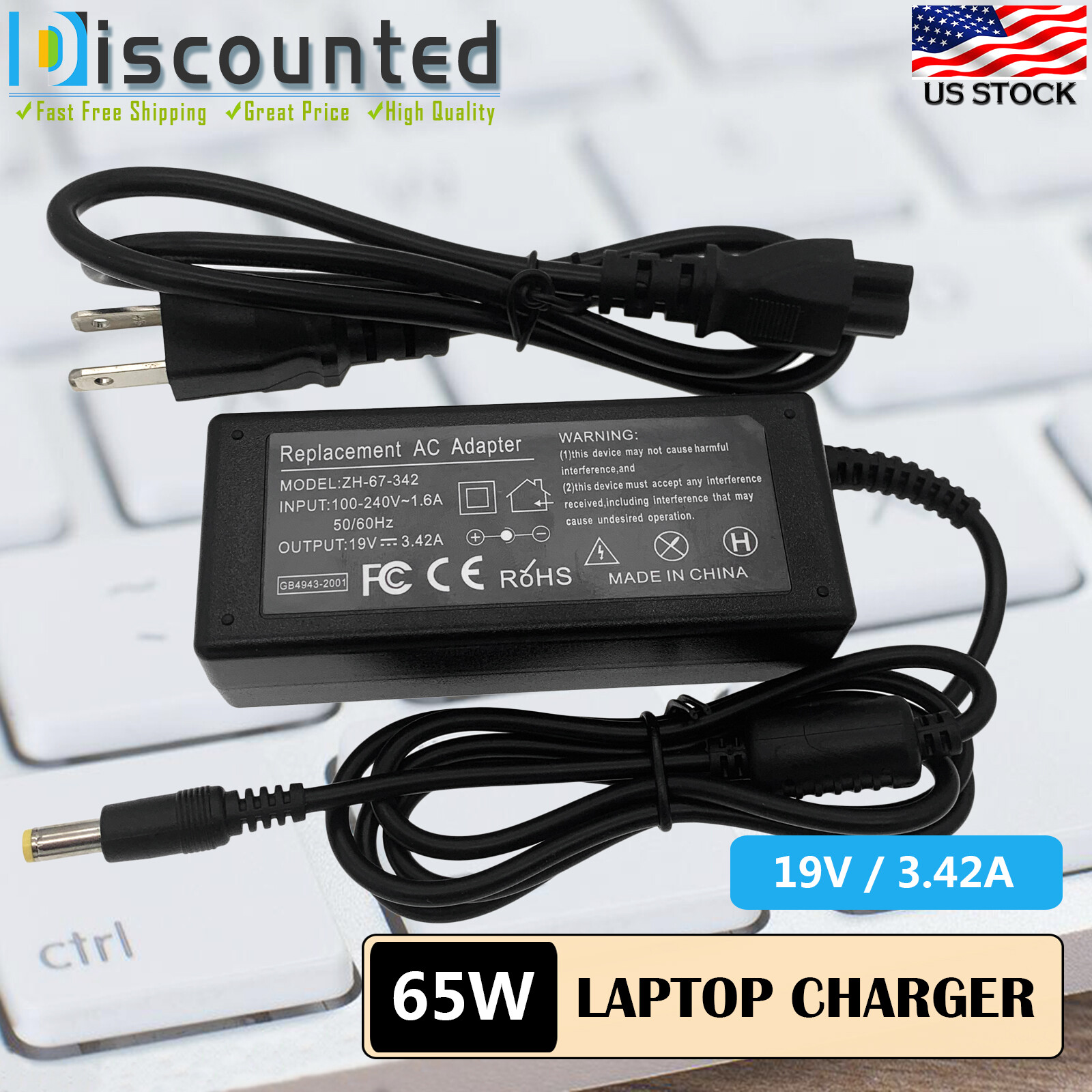 AC Adapter For ViewSonic VX2276-SMHD VS16381 LED Monitor Power Supply Cord