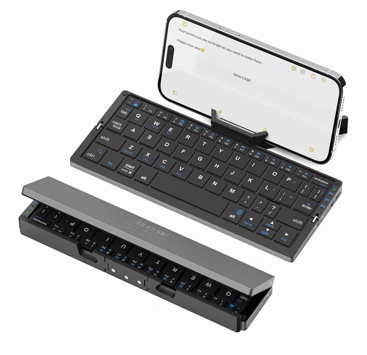 SIKAI CASE Foldable Bluetooth Keyboard Magnetic Stand Aluminum Alloy Mini NEW