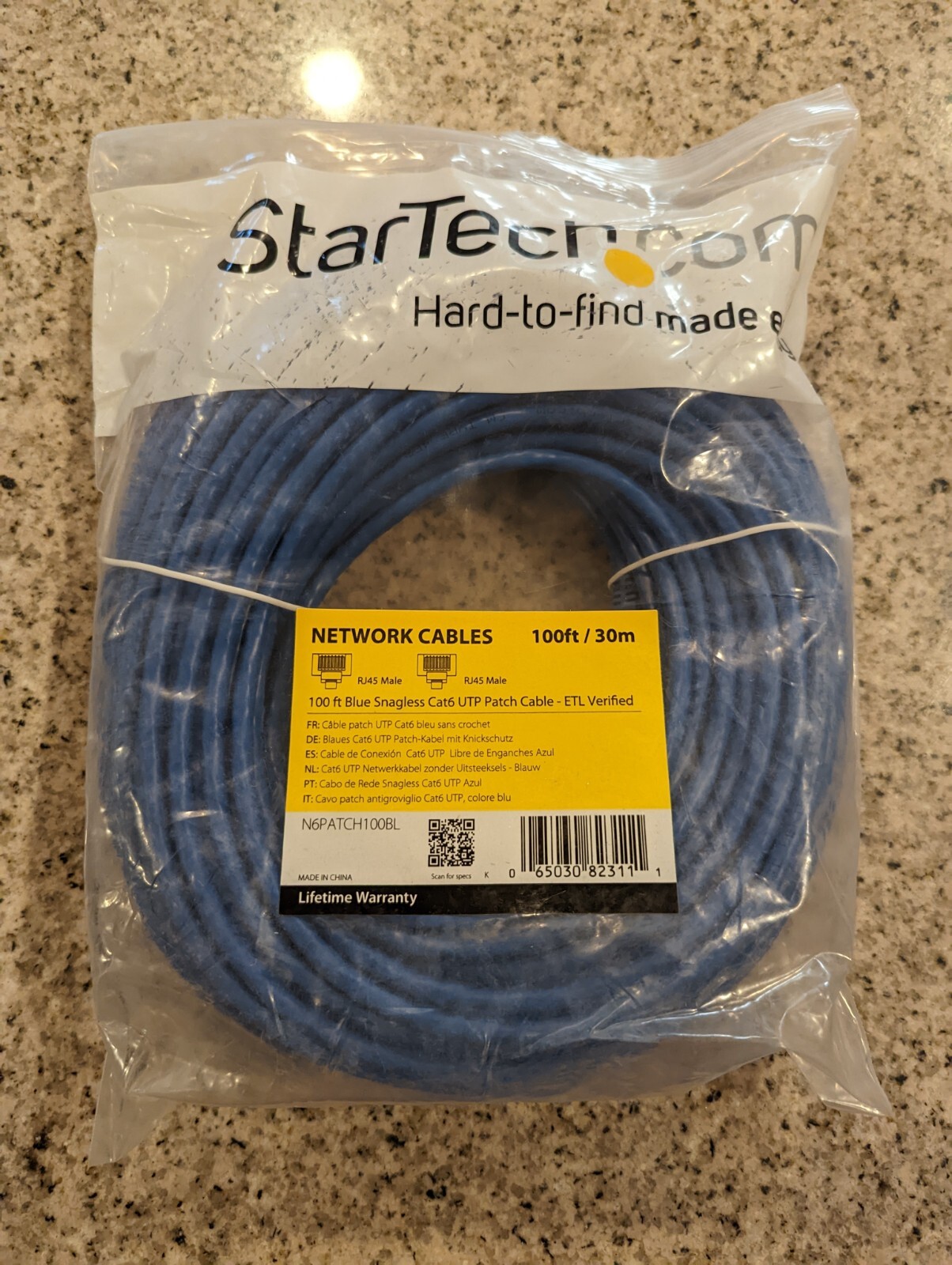 Startech.com 100 Ft Blue Snagless Cat6 Utp Patch Cable - Rj-45 Male Network -