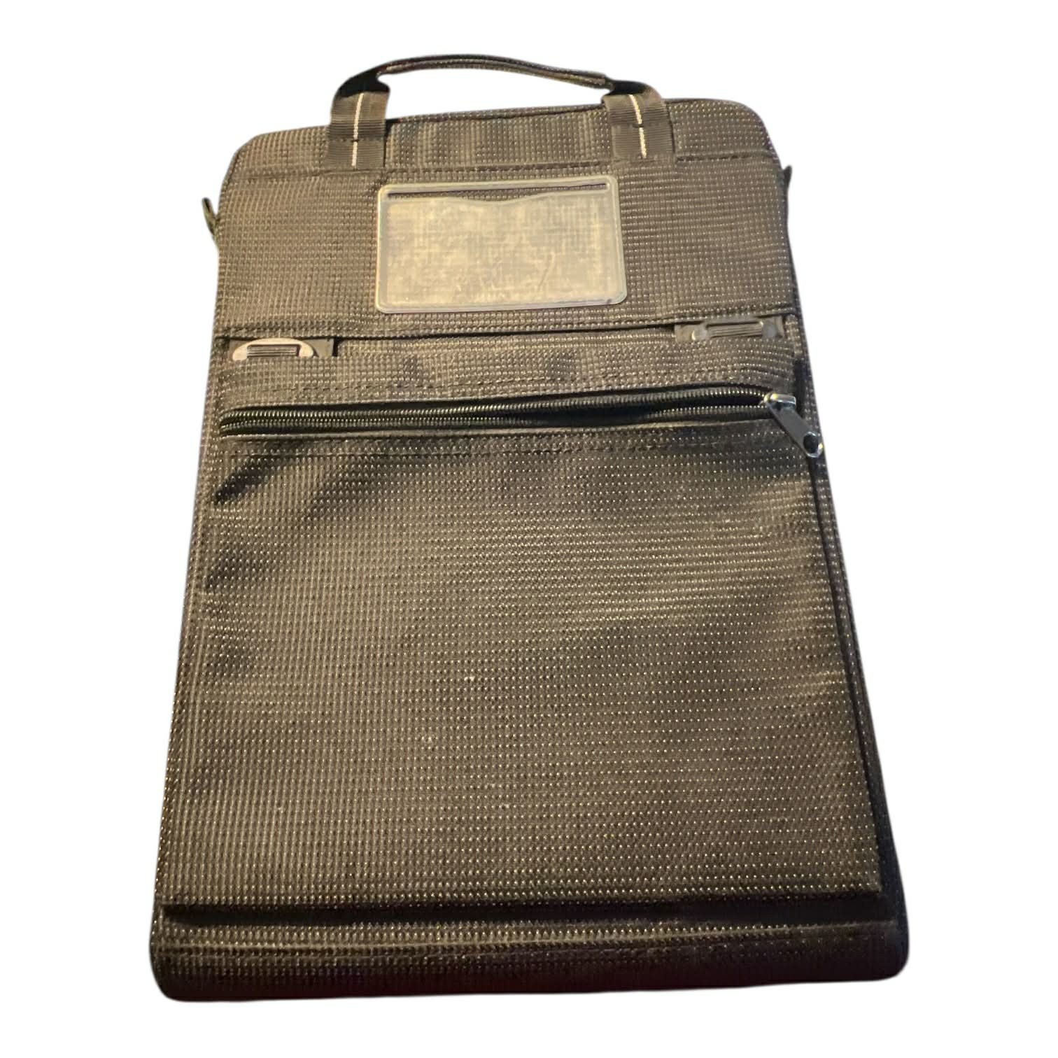 BRENTHAVEN Vertical Messenger Black Cortex Laptop Computer Bag Fits Up to 13"