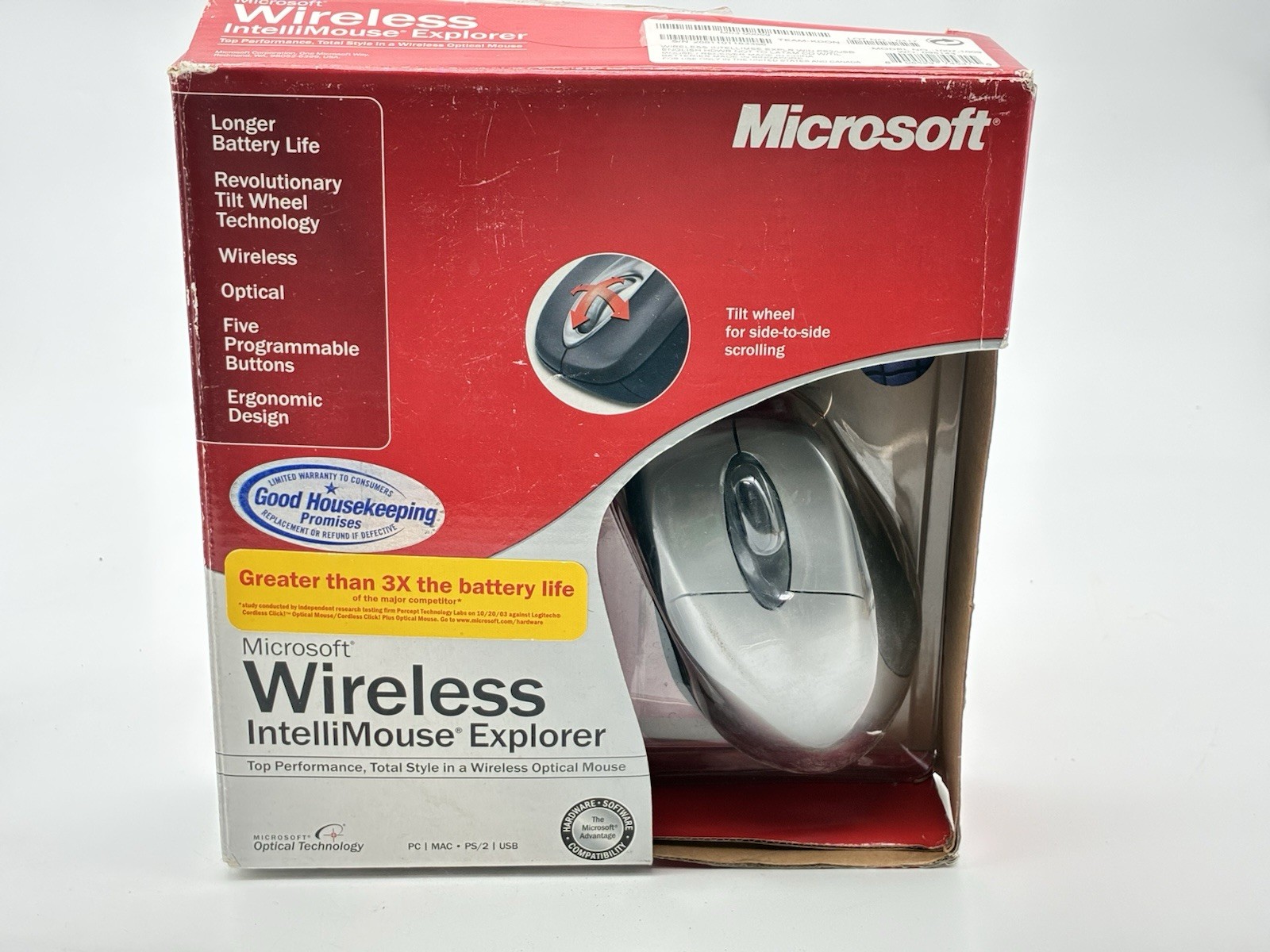 Microsoft Wireless IntelliMouse Explorer Optical Mouse New Open Box Vintage