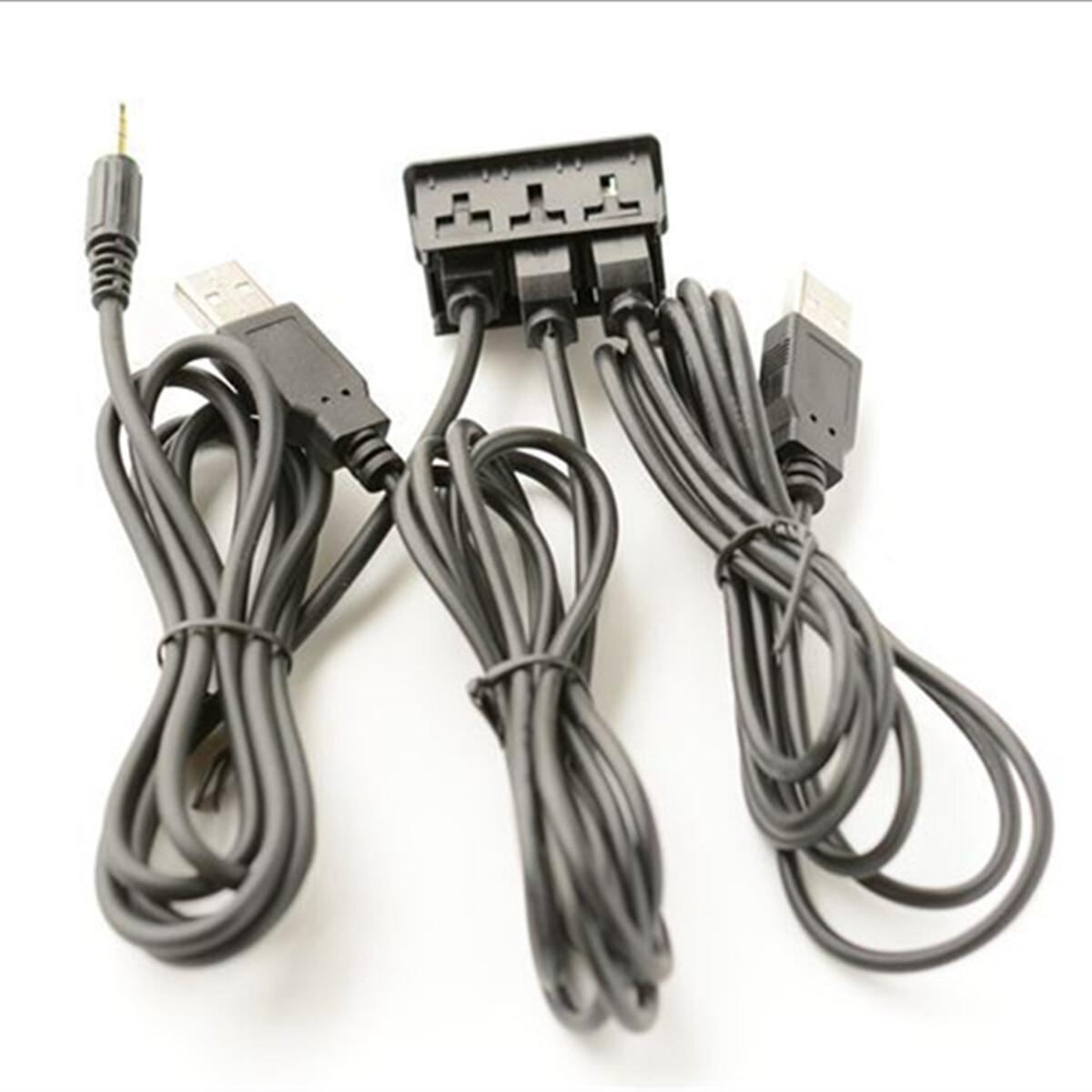 Car Dash Flush Mount AUX USB Port Panel Dual USB Extension Adapter Cable 150CM