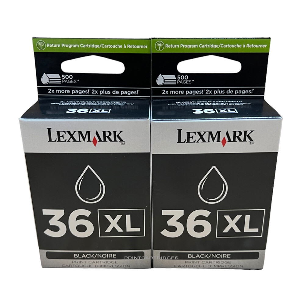2pcs Lexmark 36XL Genuine Ink Cartridges In Retail Box