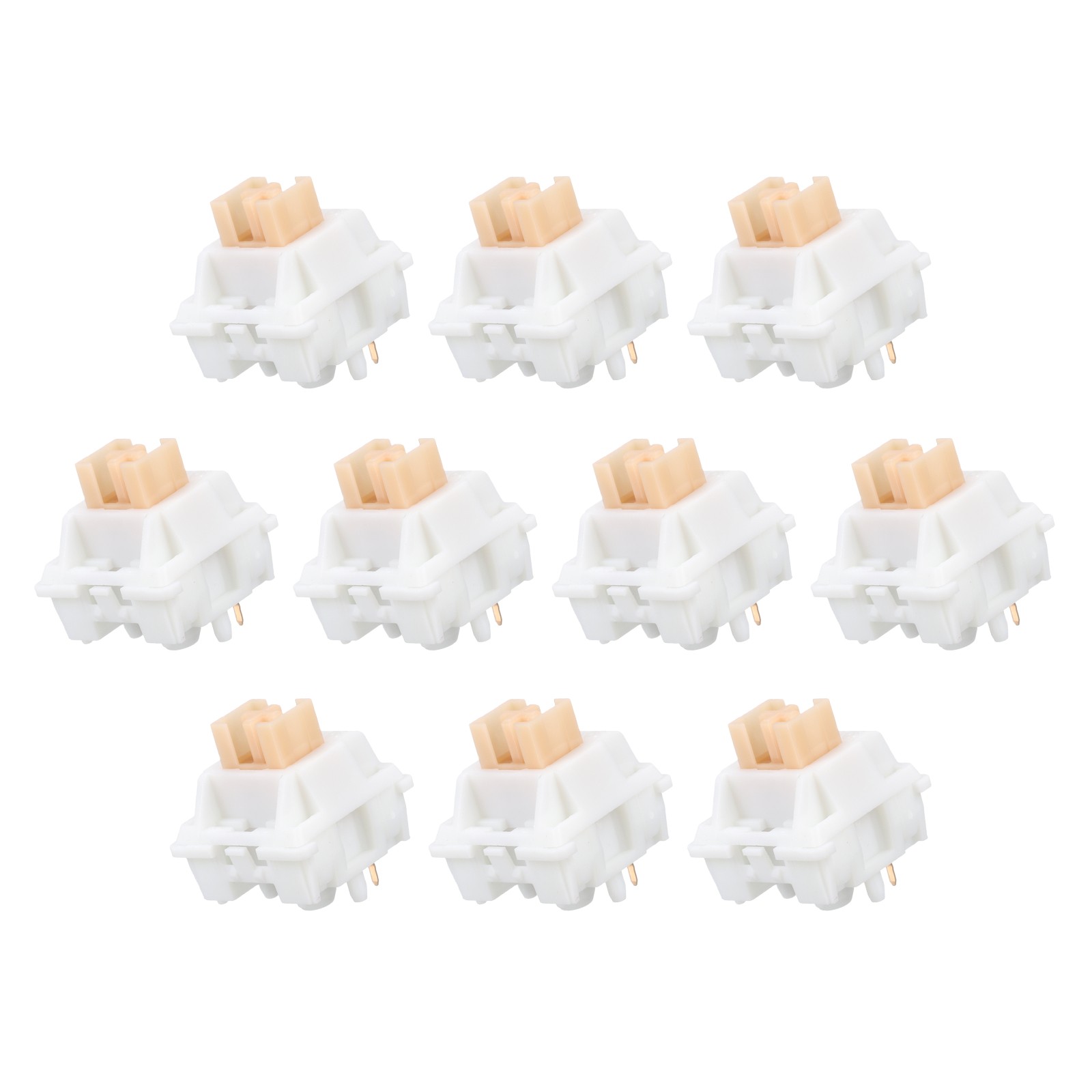 10pcs Yellow Keyboard Switches 5-Pin 50gf Linear Keyboard Switch Replacement