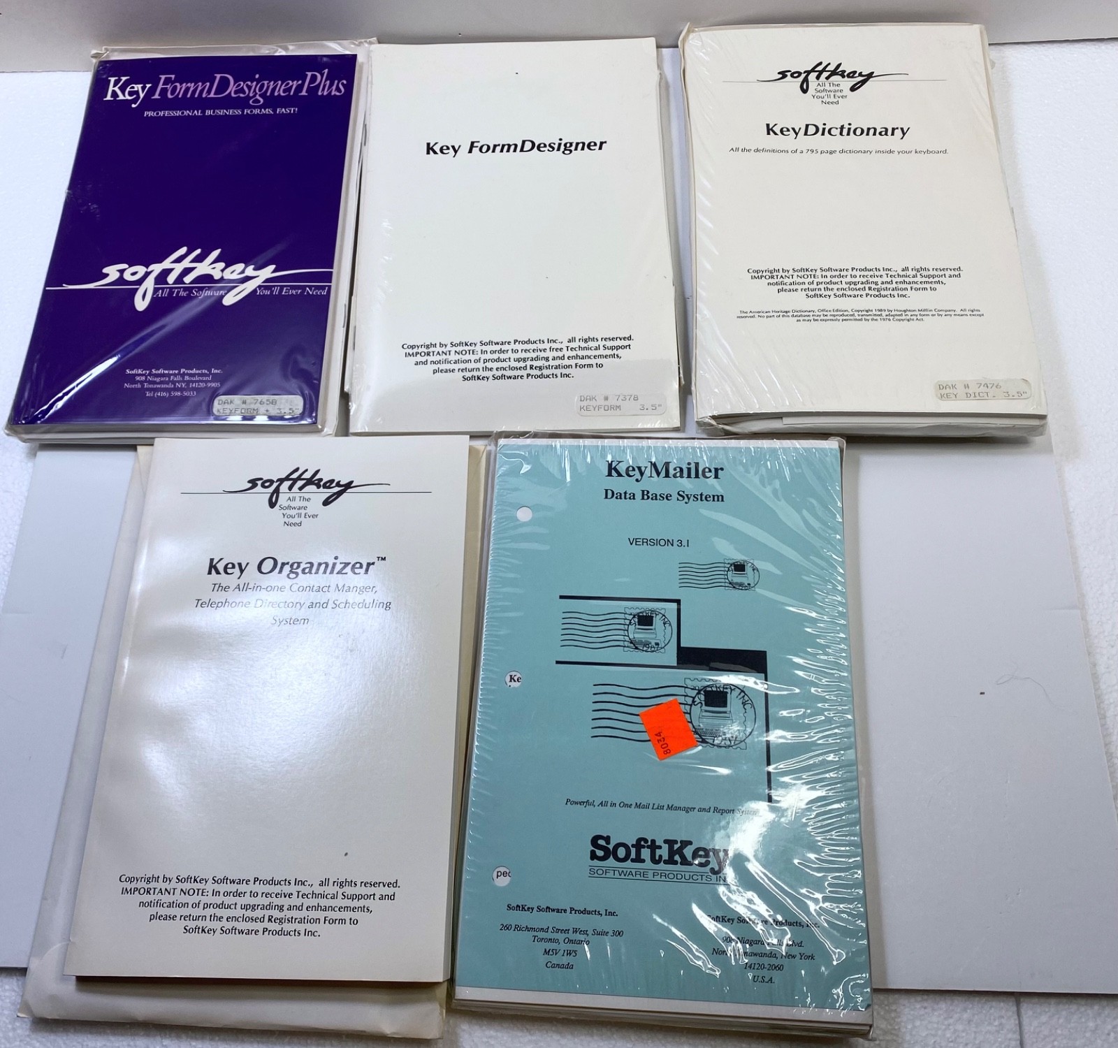 Vintage SoftKey Key FormDesigner Plus Dictionary Organizer Mailer Bundle 3.5