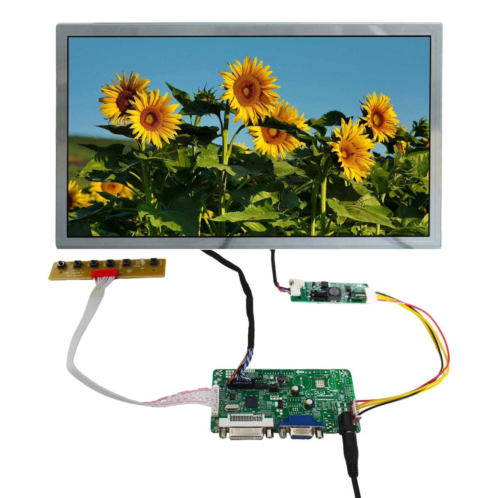 14.1 Inch 1280x800 IPS LVDS 20 pins WLED Screen and DVI VGA LCD Controlle Board
