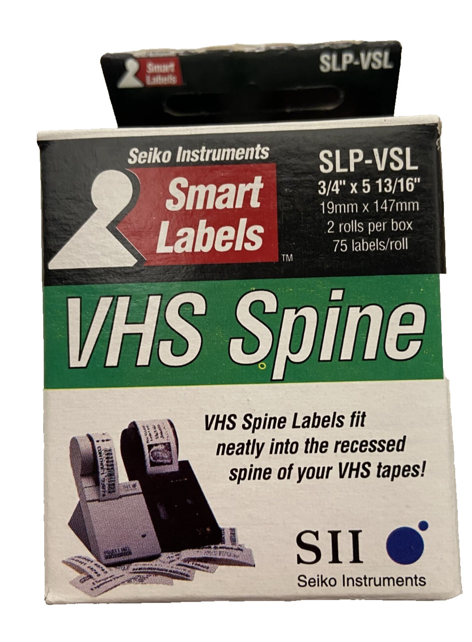 Seiko Instruments Smart Labels VHS Spine SLP-VSL SII 6 Pk of Labels New Vintage