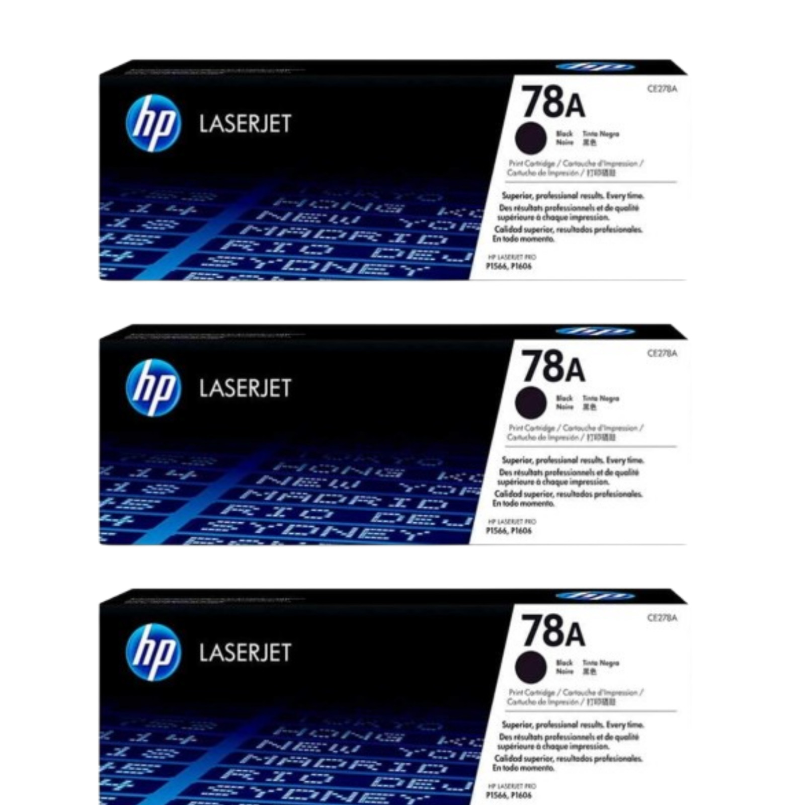 HP 78A Lot of 3 Black Toner Cartridge (CE278A) Sealed Box ✅